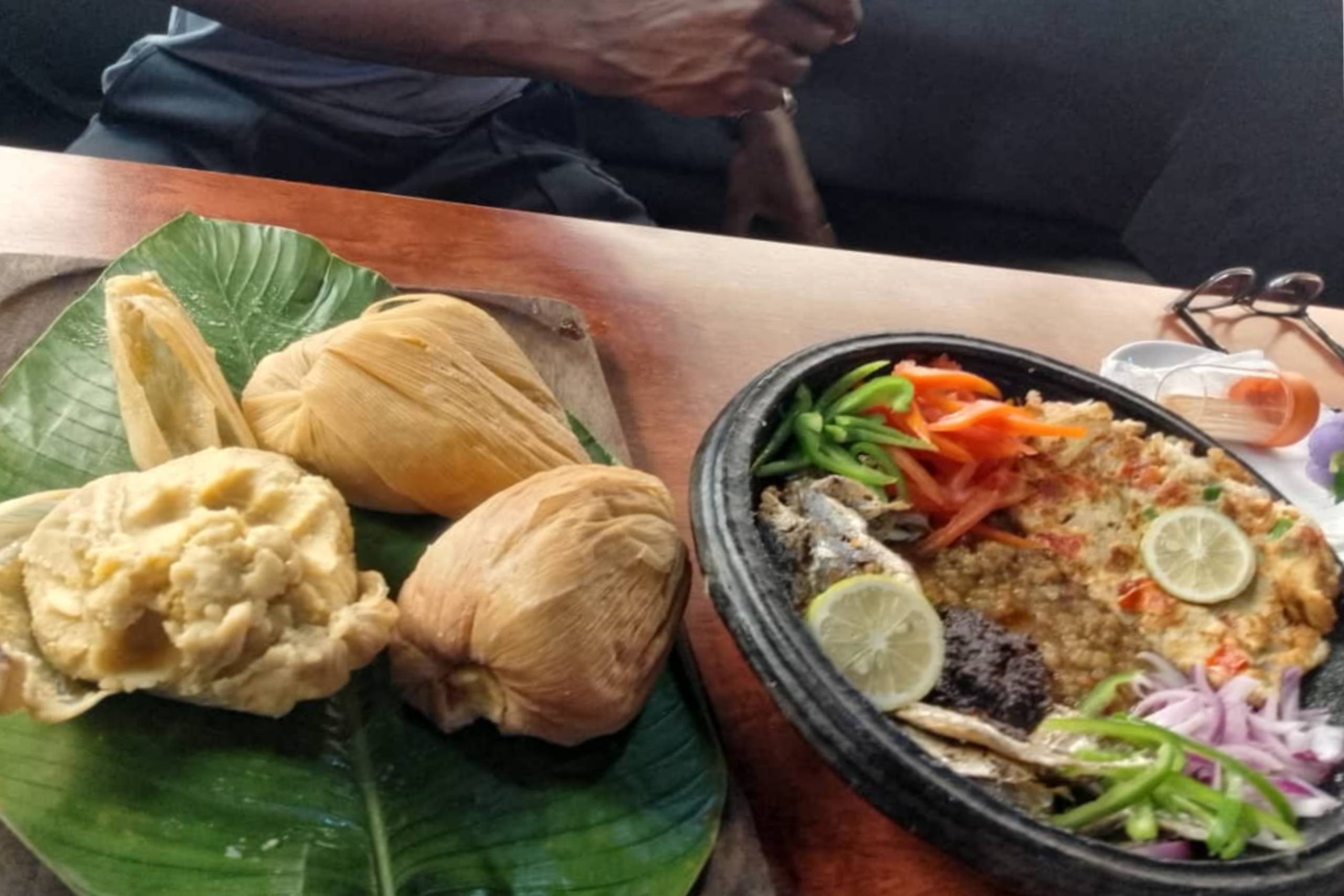 Three women at dining table